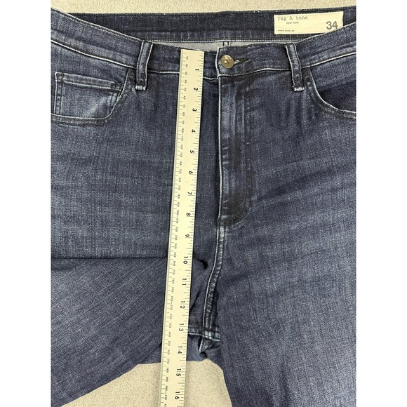 Rag & Bone Annie Wide Leg Jeans Womens 34 Dark Wash High Rise Stretch Denim - Picture 6 of 11